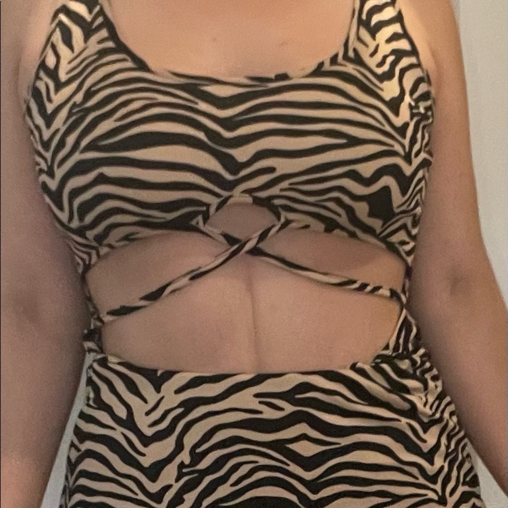 Brown zebra dress
